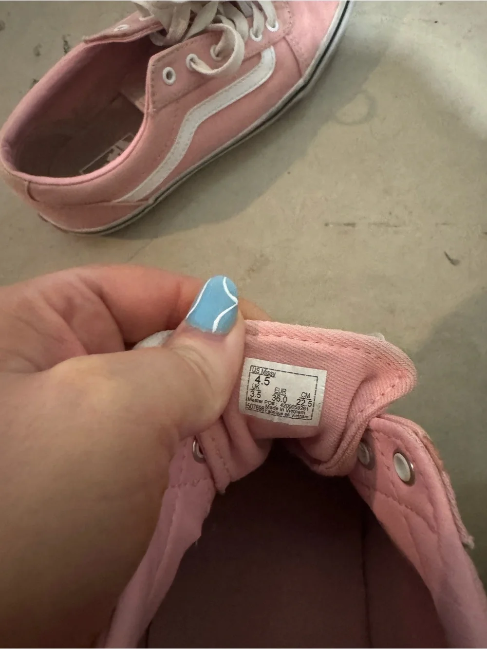 Pink & White Vans Size Girls 4.5 Used Condition Y2K Girly